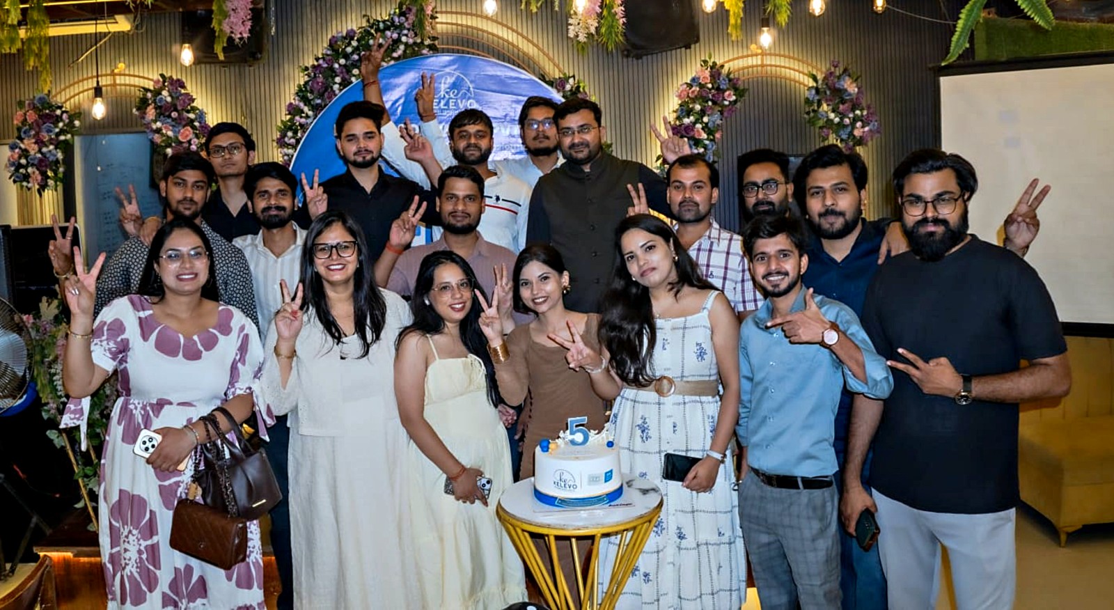 The Kelevo Software team at the company fifth anniversary celebration