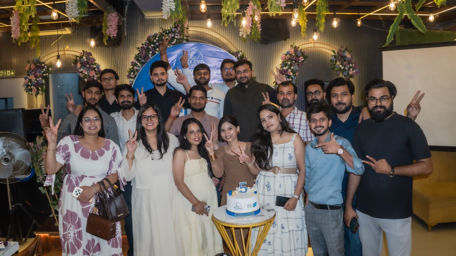The Kelevo Software team at the company fifth anniversary celebration