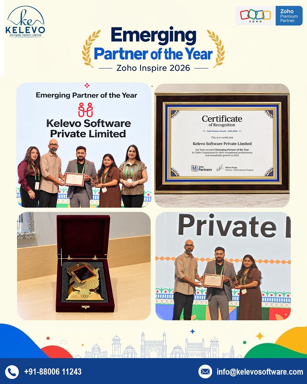 Kelevo Software – Emerging Partner of the Year, Zoho Inspire 2026