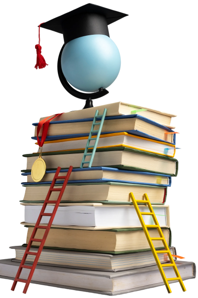 front-view-stacked-books-graduation-cap-ladders-education-day 1